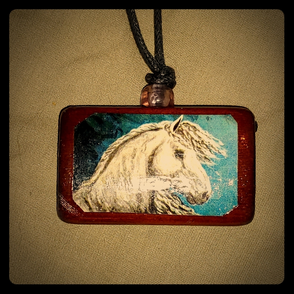 Painted Horse Pendant Necklace